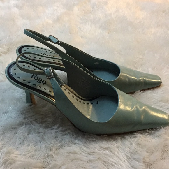 Togo Sling Back Seafoam Green Pump - Picture 2 of 5